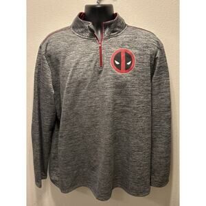 Vintage Marvel DEADPOOL Men’s Sz. XL 1/4 Zip Pullover Lightweight Sweatshirt‎